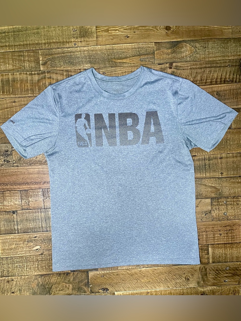 NBA Logo Shirt Mens Medium Gray NBA Basketball Graphic Performance Tee NBA